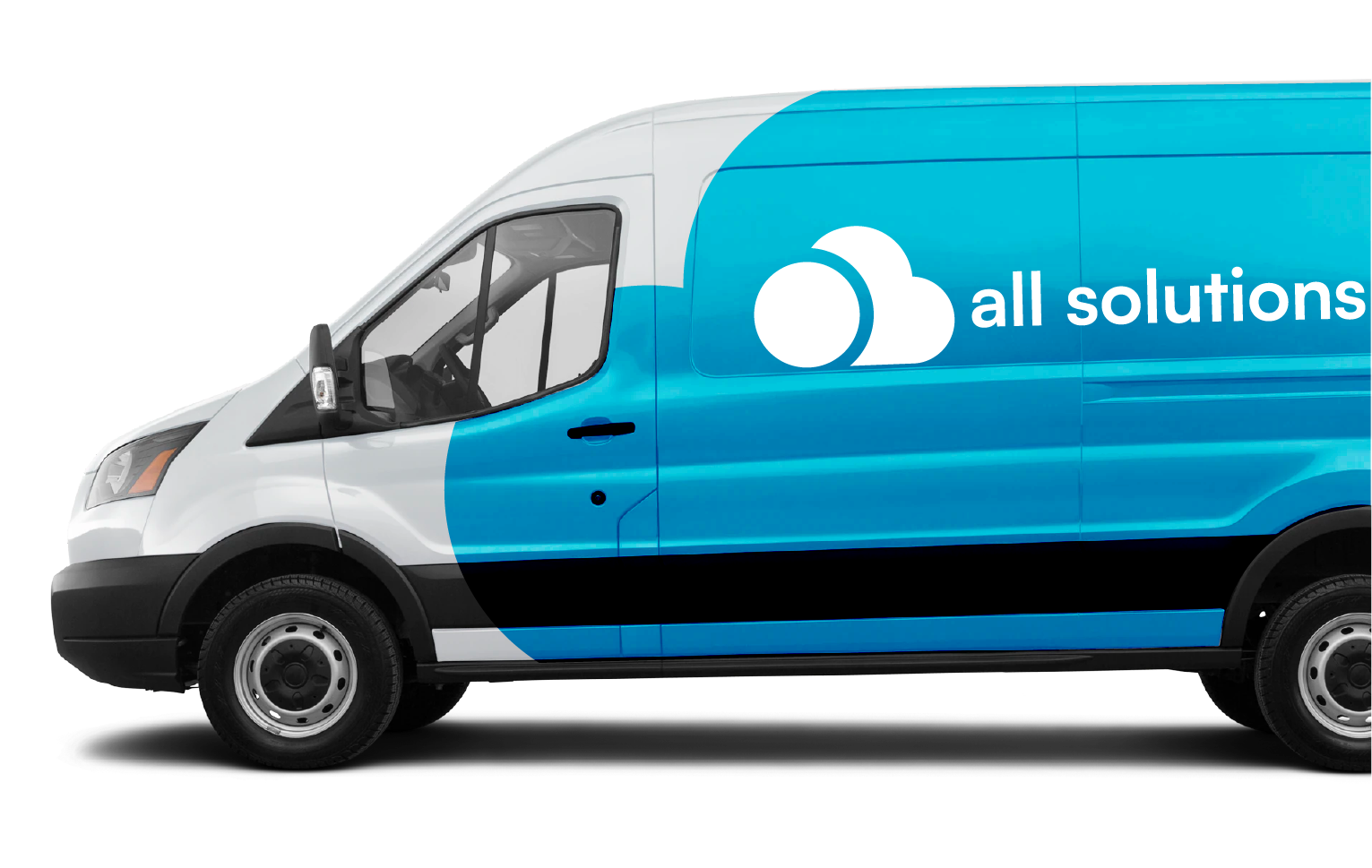 Van with the All Solutions Logo